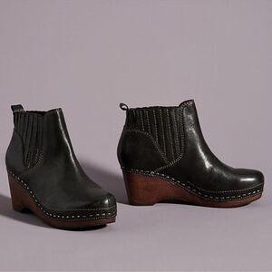 Kelsi Dagger Black Brooklyn Jax Leather Clog Ankle Boots Size 9